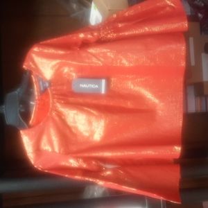 Girls long-sleeved Red Top With Gold Stripes top by Nautica Sizes 4, 5 and 6